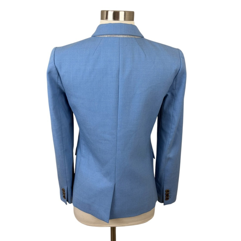 J. Crew Regent Blazer Wool Light Blue Jacket Blazer size 0 Career Academia - Picture 3 of 4